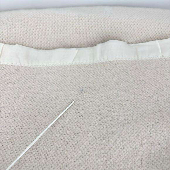 Vintage Faribo Full Queen Beige Satin Trim Waffle Weave Wool Acrylic Blanket - Picture 8 of 8